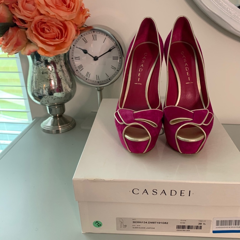 Authentic Casadei peep toe pumps